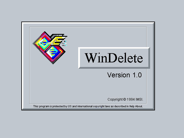 WinDelete Version 1.0 - Splash